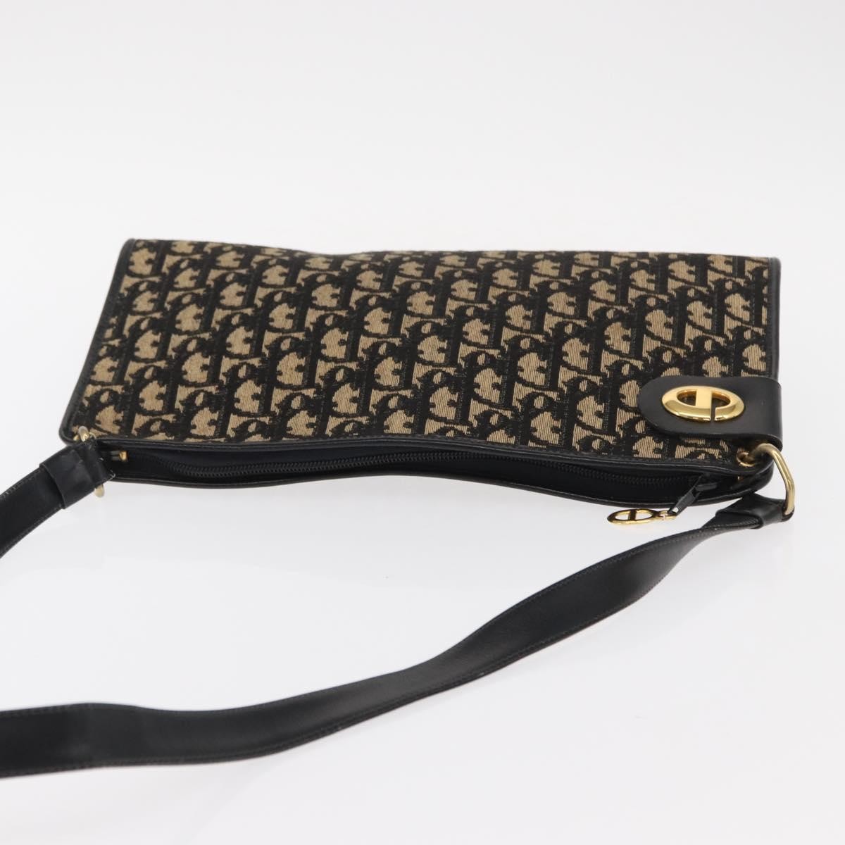 Christian Dior Vintage Cd Trotter Shoulder Bag Canvas Black Canvas Shoulder Bag Bag (Pre-Owned)