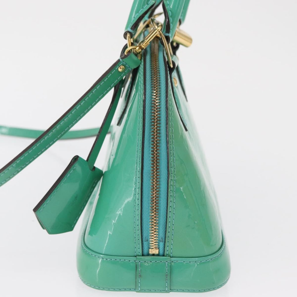 Louis Vuitton Alma Handbag Monogram Vernis Blue Patent_Leather Handbag