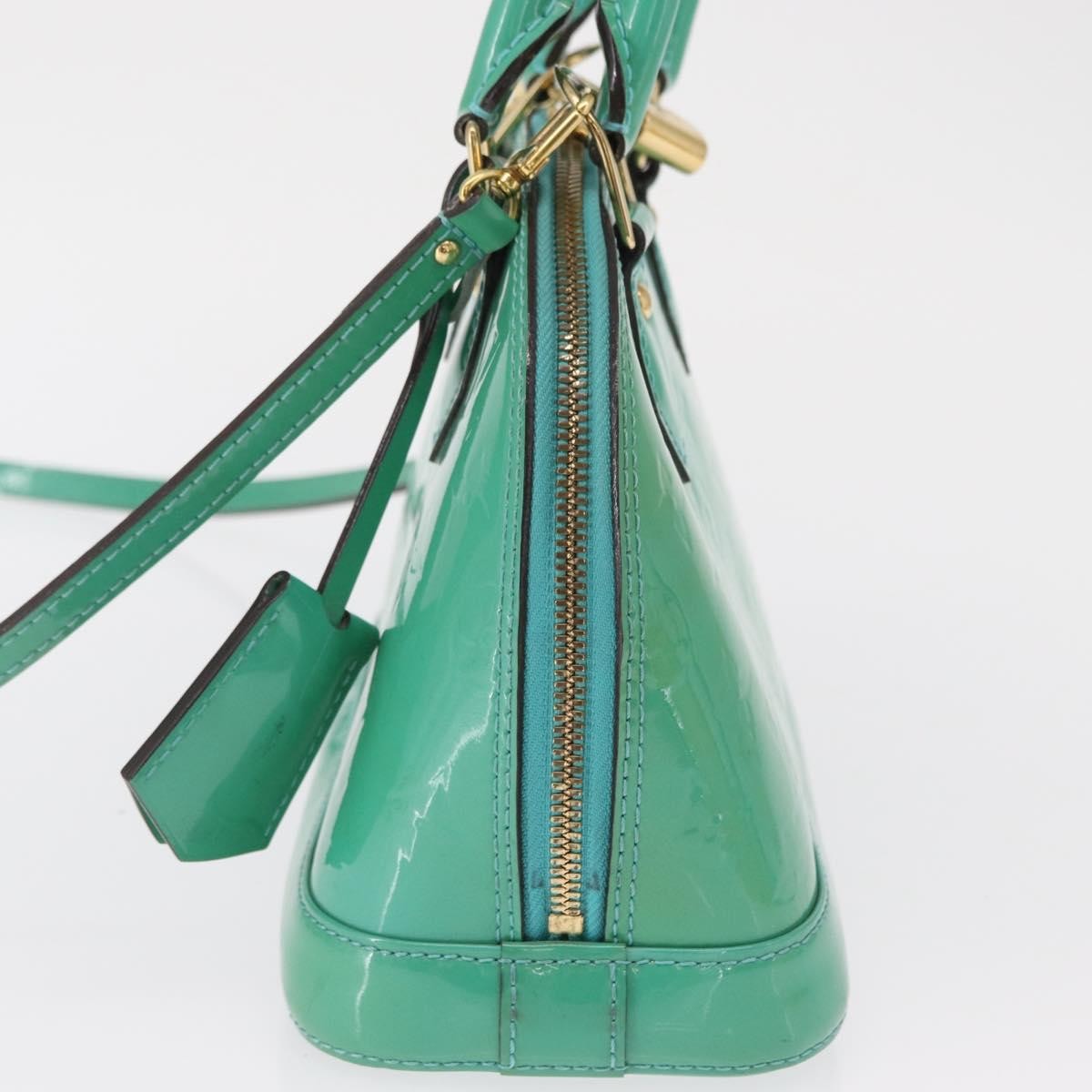 Louis Vuitton Alma Handbag Monogram Vernis Blue Patent_Leather Handbag