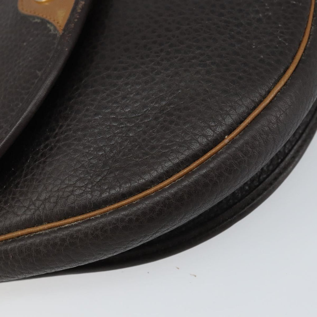 Christian Dior Vintage Cd Flap Shoulder Bag Leather Brown Leather Shoulder Bag Bag (Pre-Owned)