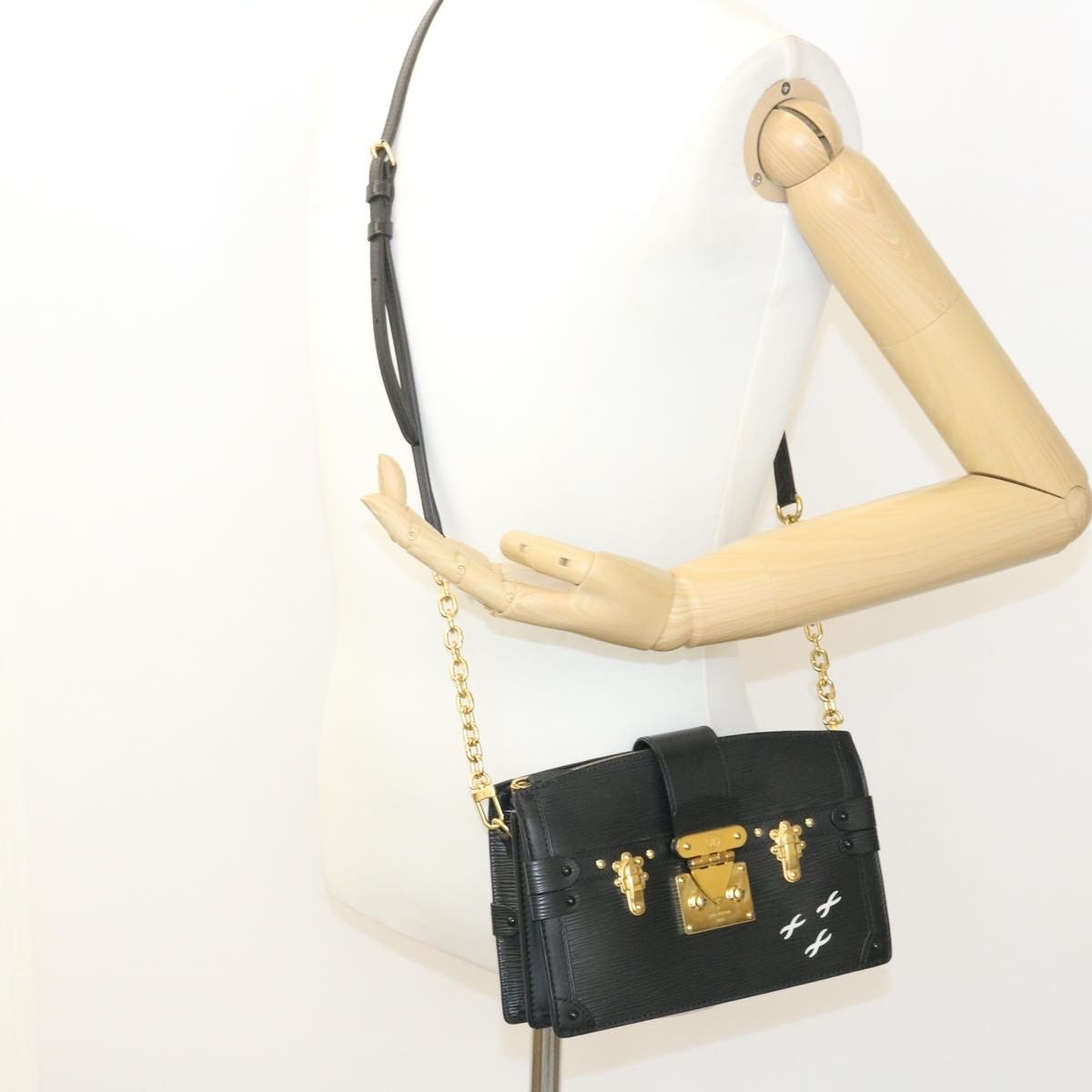 Louis Vuitton Trunk Clutch Epi Leather Black Leather Clutche & Pouche Bag