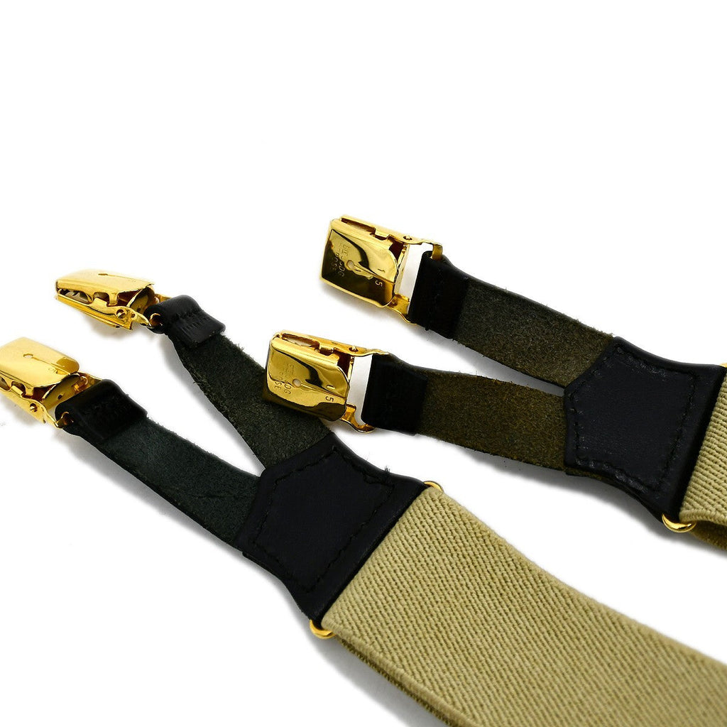 Chanel Logo Suspenders Canvas Beige Canvas Belts Accessory