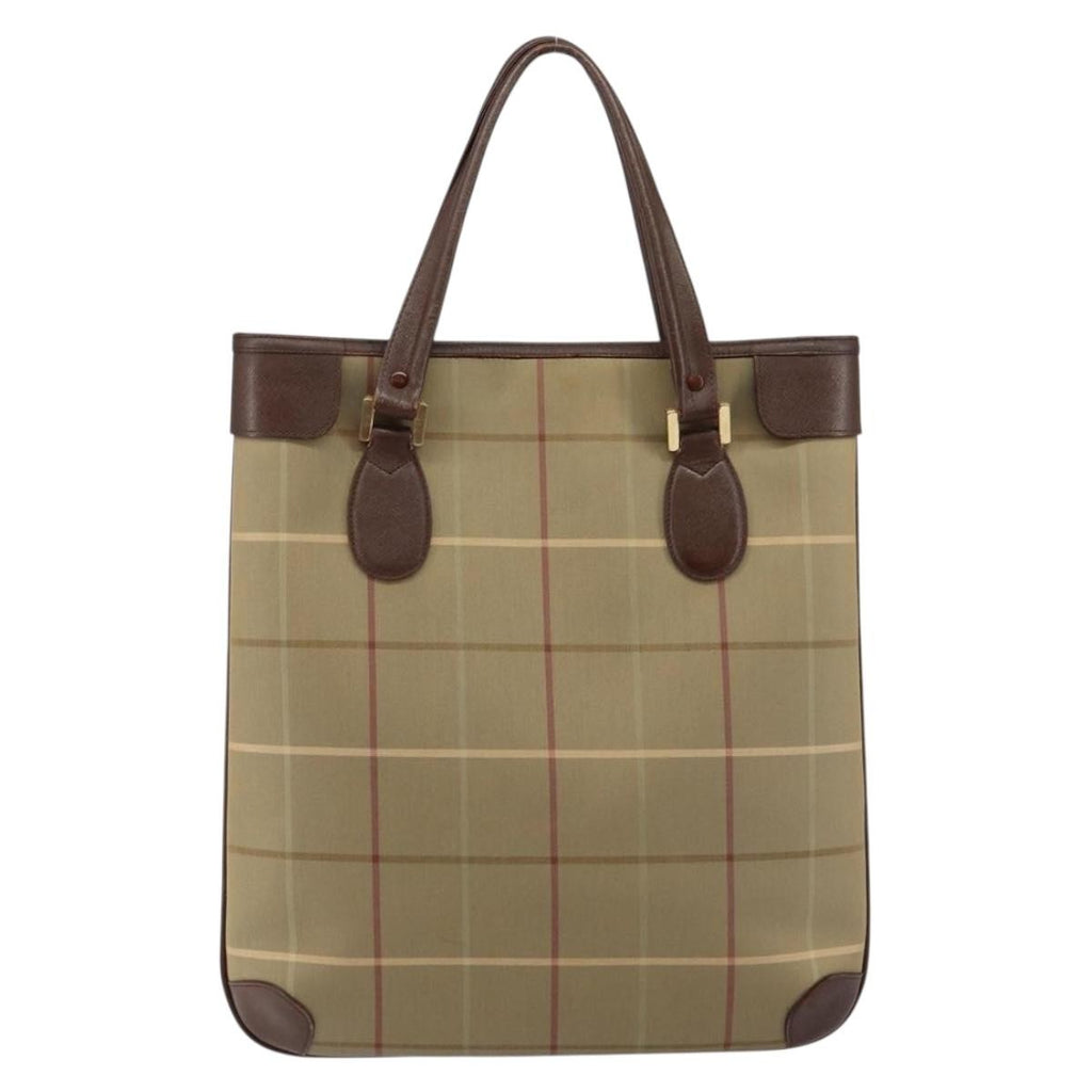 Burberry Nova Check Tote Canvas Check Pattern Beige Canvas Tote Bag