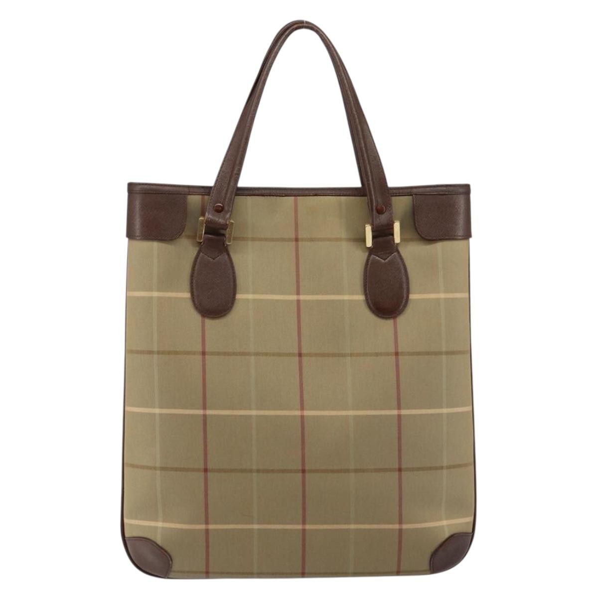 Burberry Nova Check Tote Canvas Check Pattern Beige Canvas Tote Bag