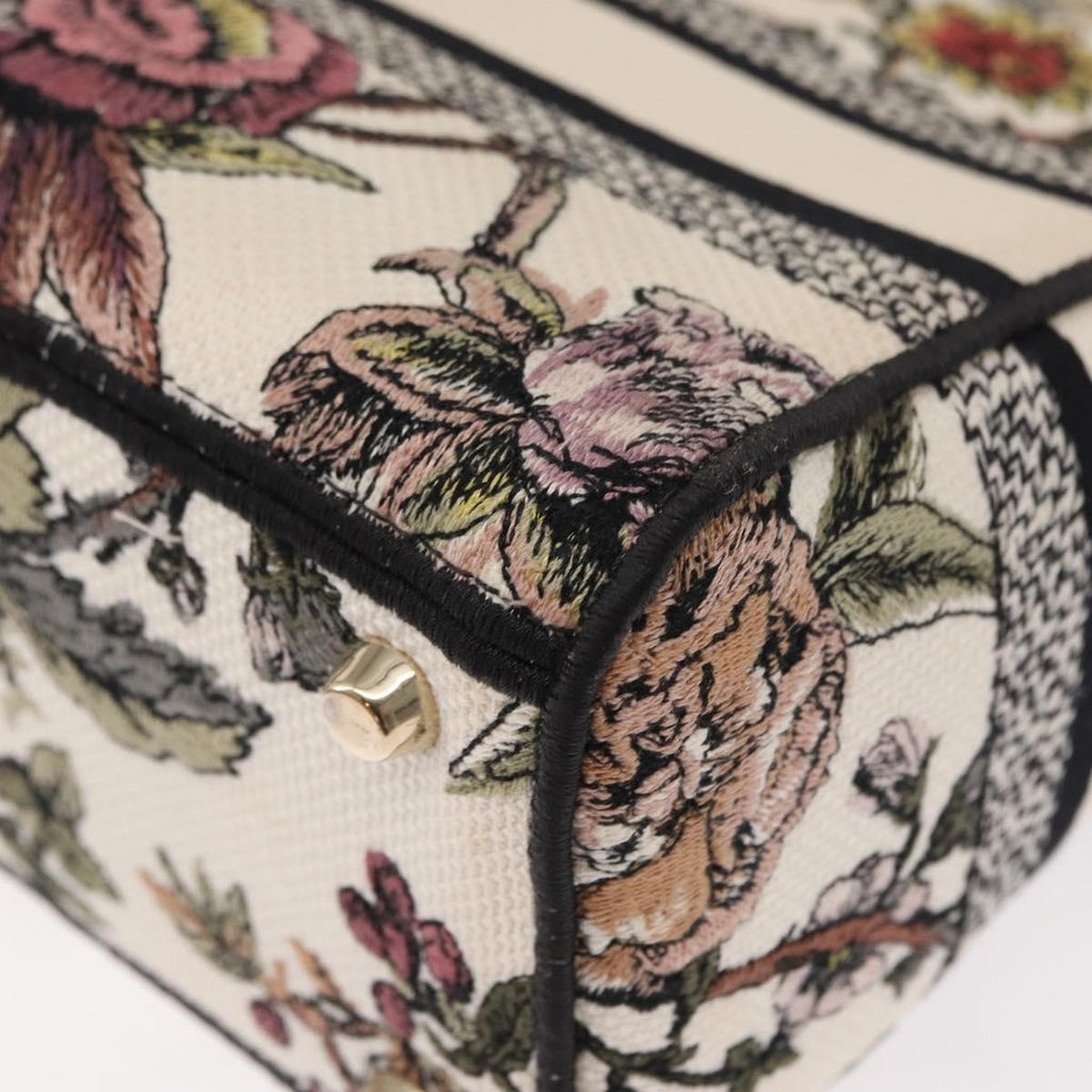 Christian Dior Lady D-Lite Bag Embroidered Canvas Multicolour Canvas Handbag (Pre-Owned)