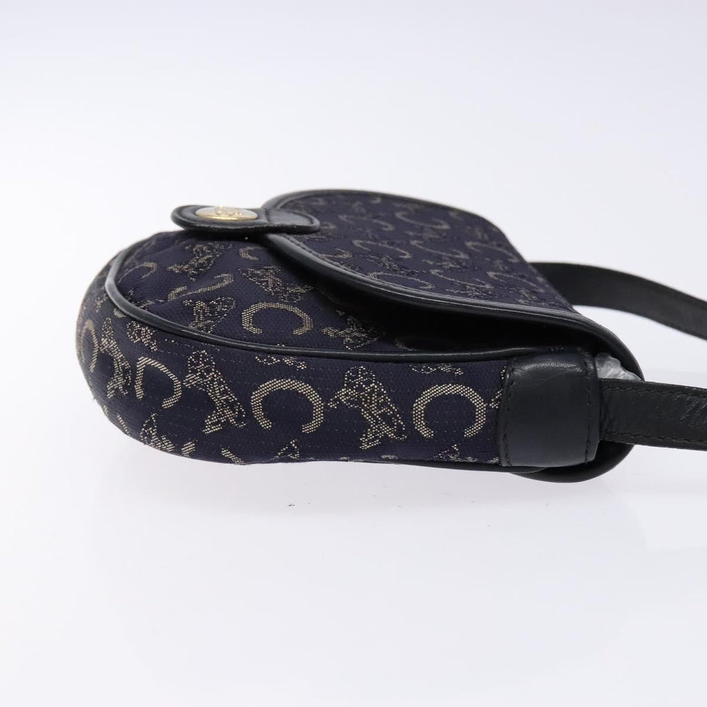 Celine C Sulky Shoulder Bag Canvas And Leather Navy Canvas Shoulder Bag Bag