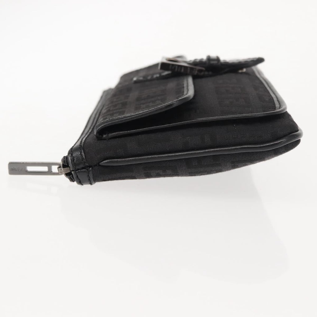 Fendi Ff Logo Pouch Canvas Black Canvas Clutche & Pouche Bag