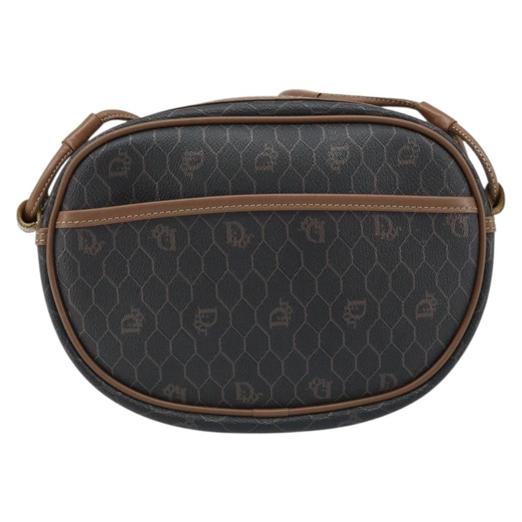 Christian Dior Vintage Honeycomb Shoulder Bag Canvas And Leather Black Canvas Shoulder Bag Bag (Pre-Owned)