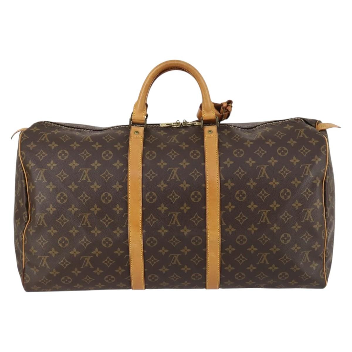 Louis Vuitton Keepall Bag Monogram Canvas Brown Canvas Travel Bag
