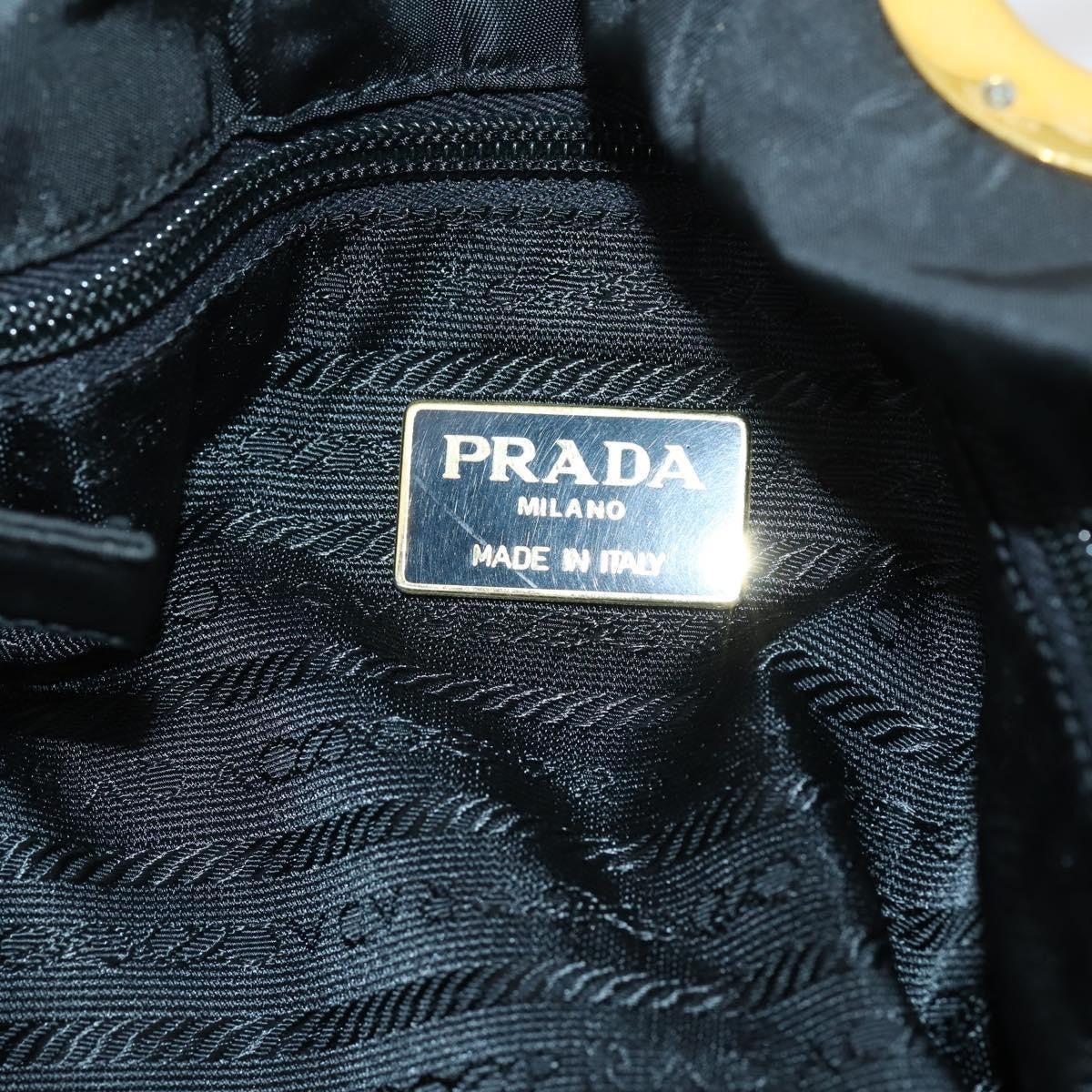 Prada Convertible Metal Handle Satchel Quilted Tessuto Black Nylon Tote Bag Bag