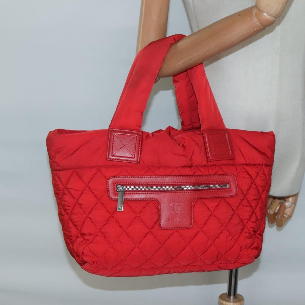 Chanel Coco Cocoon Reversible Tote Quilted Nylon Red Nylon Tote Bag Bag