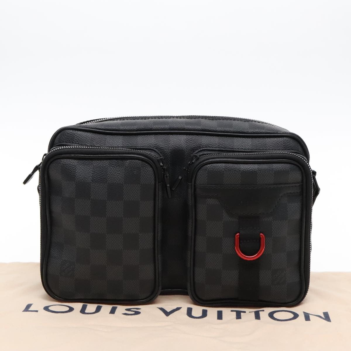 Louis Vuitton Utility Business Bag Damier Graphite Gray Canvas Shoulder Bag