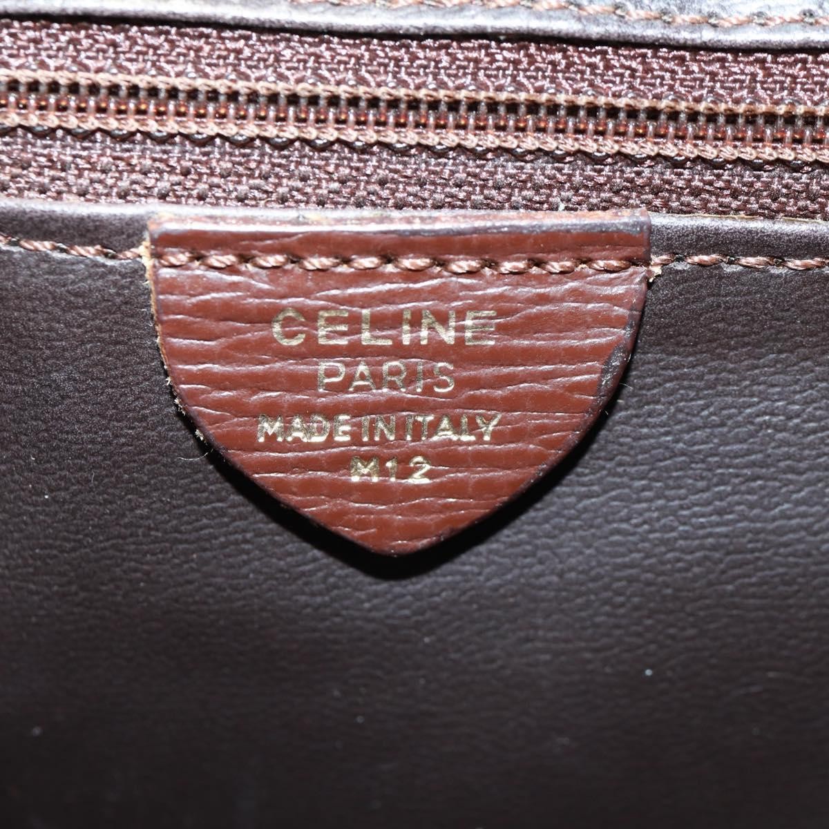 Celine Circle Logo Shoulder Bag Leather Brown Leather Shoulder Bag Bag