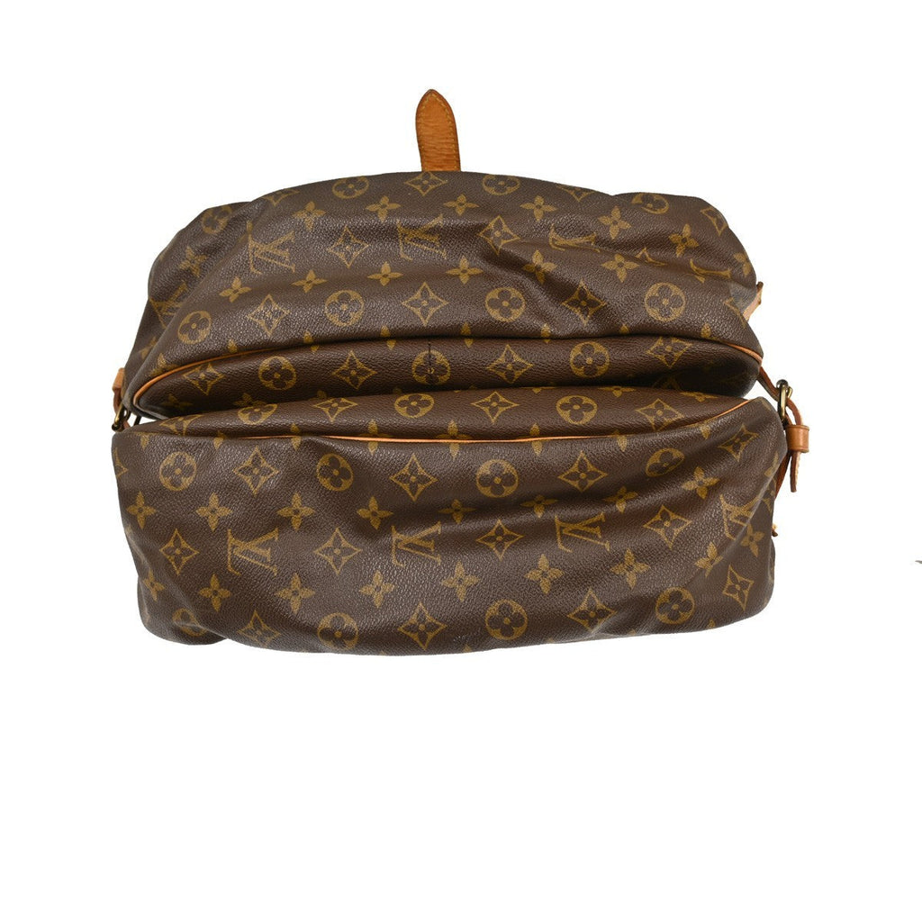 Louis Vuitton Saumur Handbag Monogram Canvas Brown Canvas Shoulder Bag