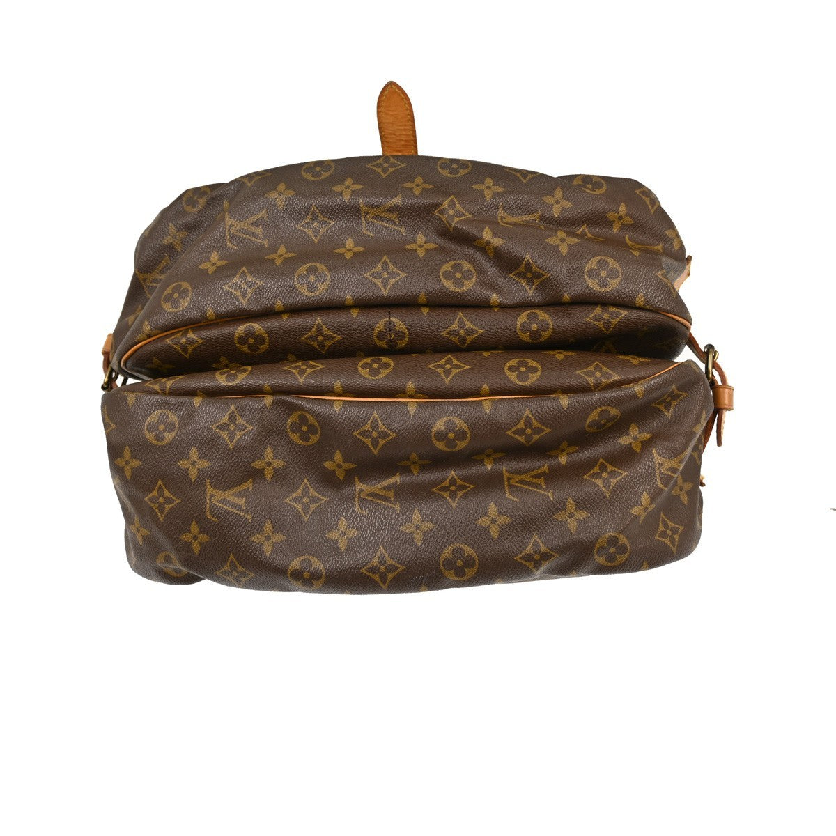 Louis Vuitton Saumur Handbag Monogram Canvas Brown Canvas Shoulder Bag