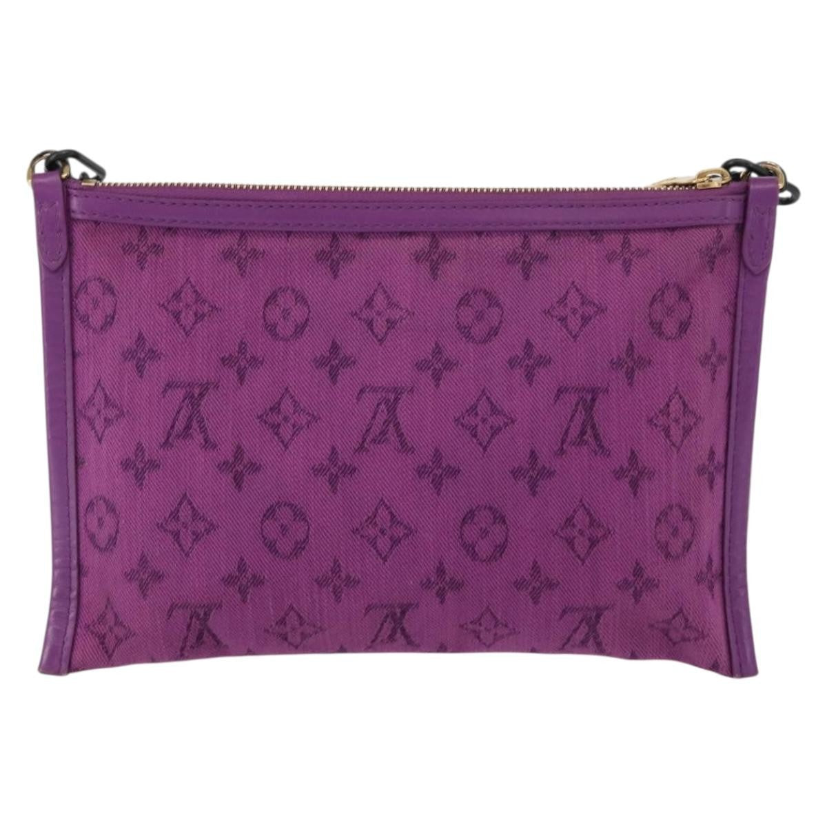 Louis Vuitton Double Flat Messenger Bag Limited Edition Logo Story Monogram Canvas And Denim Multicolour Canvas Shoulder Bag