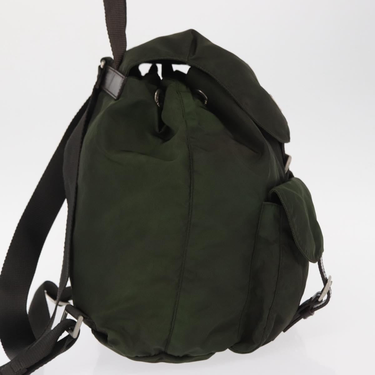 Prada Double Front Pocket Backpack Tessuto Khaki Nylon Backpack Bag