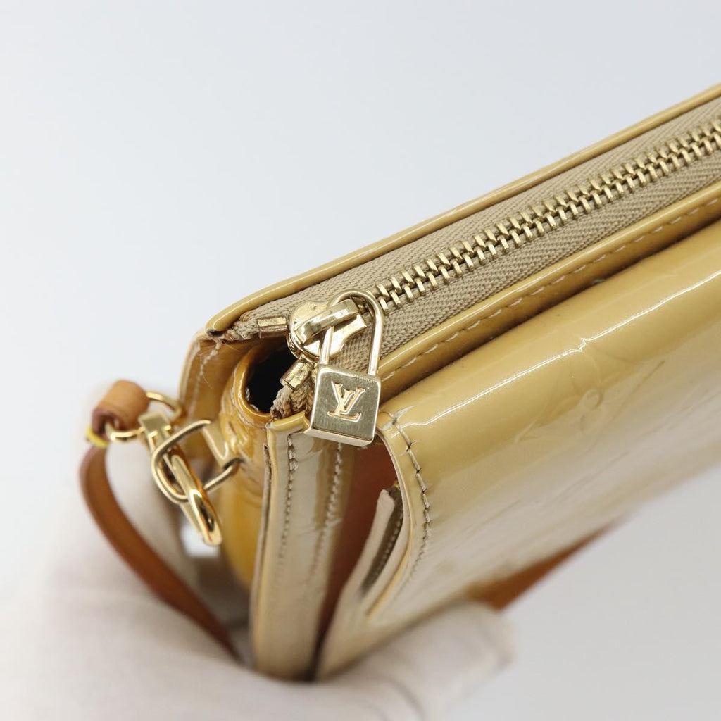 Louis Vuitton Mott Handbag Monogram Vernis Beige Patent_Leather Clutche & Pouche Bag