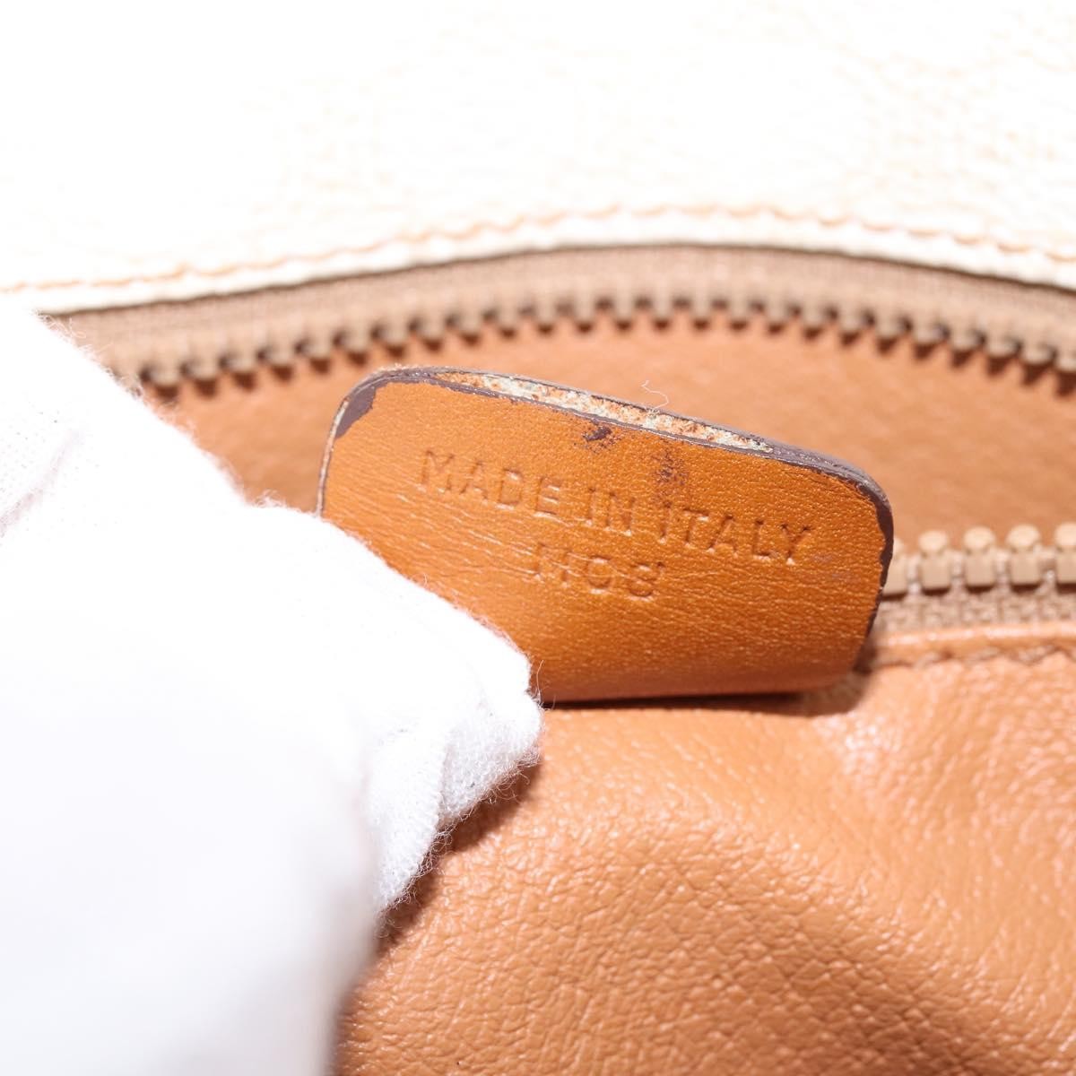 Celine Vintage Macadam Shoulder Bag Canvas And Leather Ecru Canvas Shoulder Bag Bag