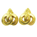 Chanel Vintage Cc Heart Clip-On Earrings Metal Gold Gold Earrings Jewelry