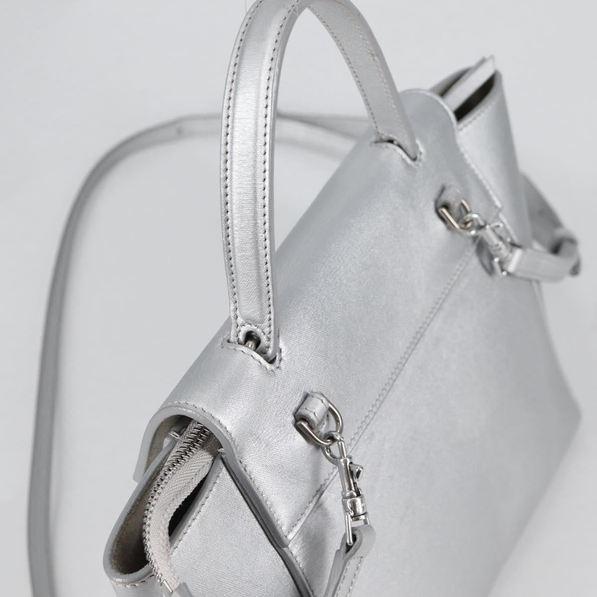 Celine Belt Bag Textured Leather Silver Leather Handbag