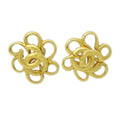 Chanel Vintage Cc Flower Clip-On Earrings Metal Gold Gold_Plated Earrings Jewelry