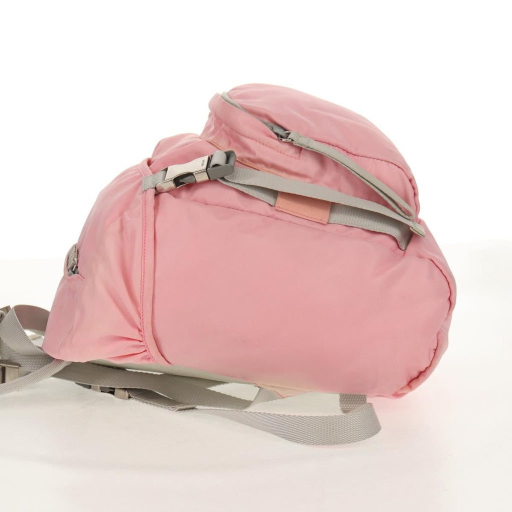 Prada Double Buckle Backpack Tessuto Pink Nylon Backpack Bag