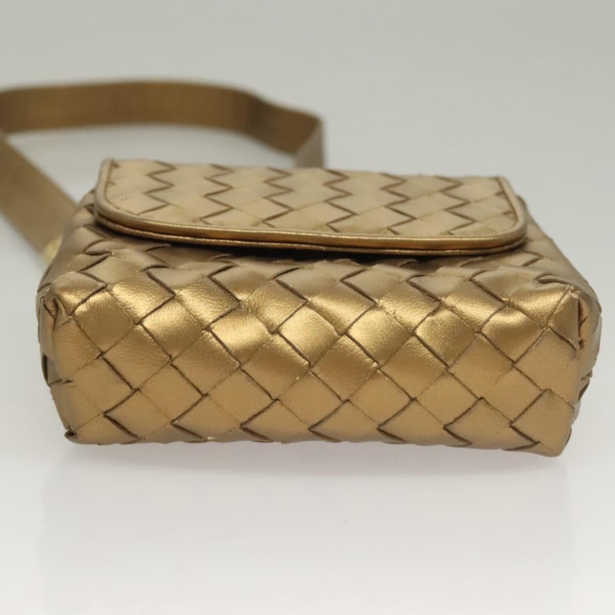 Bottega Veneta Chain Flap Shoulder Bag Leather Gold Leather Shoulder Bag Bag