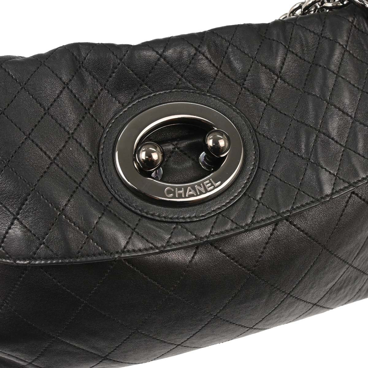 Chanel Flap Shoulder Bag Leather Black Leather Handbag