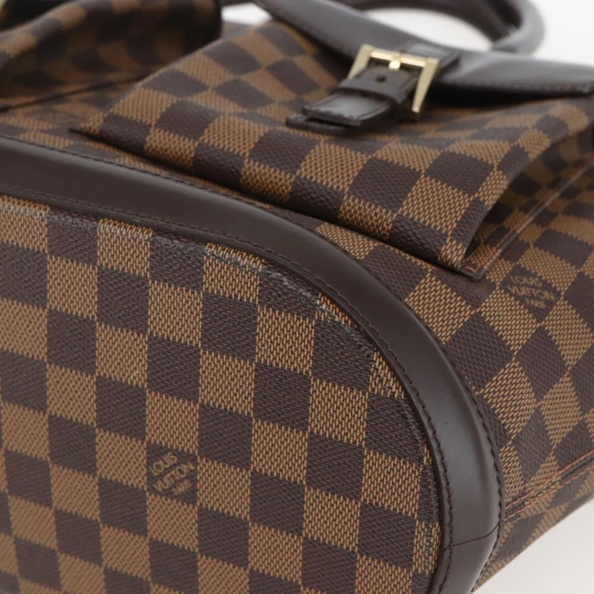 Louis Vuitton Manosque Handbag Damier Brown Canvas Tote Bag