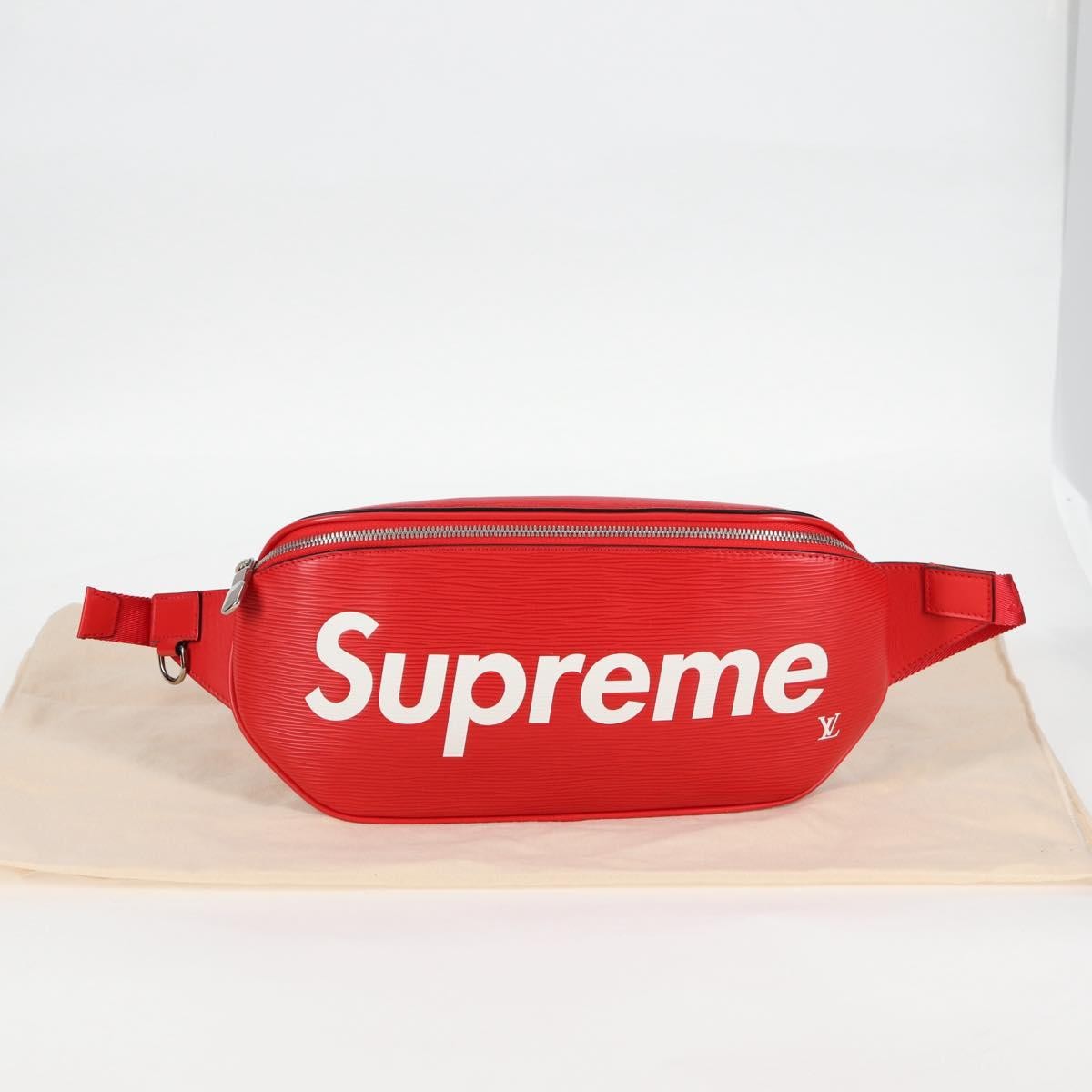 Louis Vuitton Louis Vuitton X Supreme Waist Bag Epi Leather Red Leather Clutche & Pouche Bag