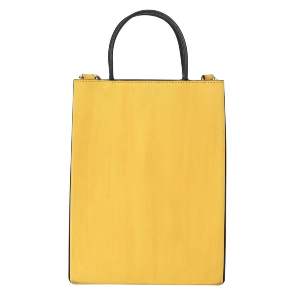 Fendi Pack Shopping Tote Leather Yellow Leather Handbag