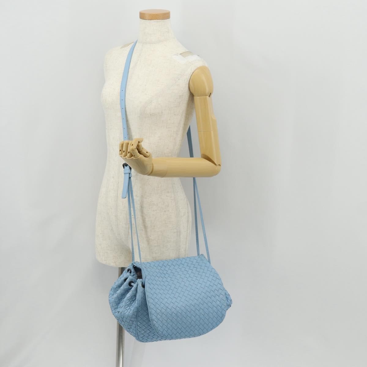 Bottega Veneta Intrecciato Shoulder Bag Leather Blue Leather Shoulder Bag Bag