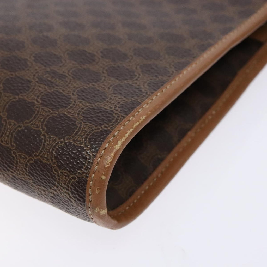 Celine Macadam Pochette Canvas And Leather Brown Canvas Clutche & Pouche Bag