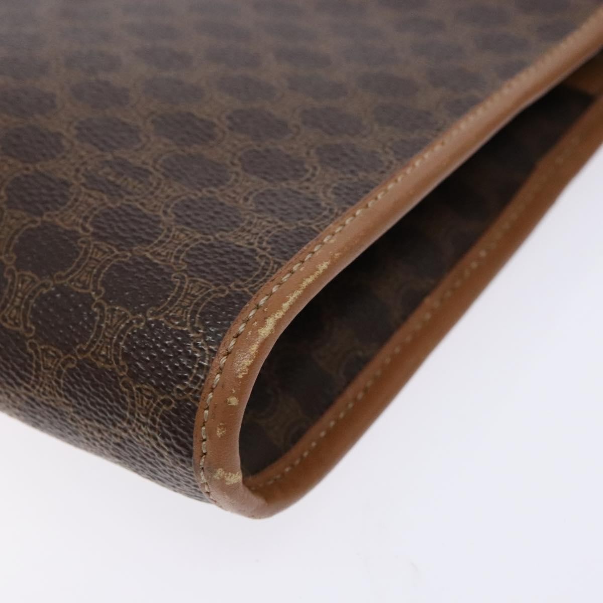 Celine Macadam Pochette Canvas And Leather Brown Canvas Clutche & Pouche Bag
