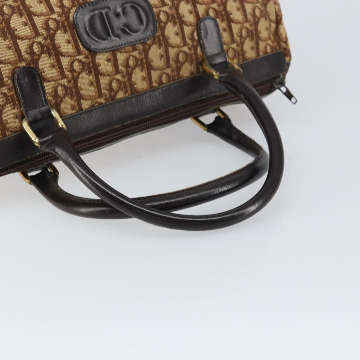 Christian Dior Vintage Cd Trotter Handbag Canvas Brown Canvas Handbag (Pre-Owned)