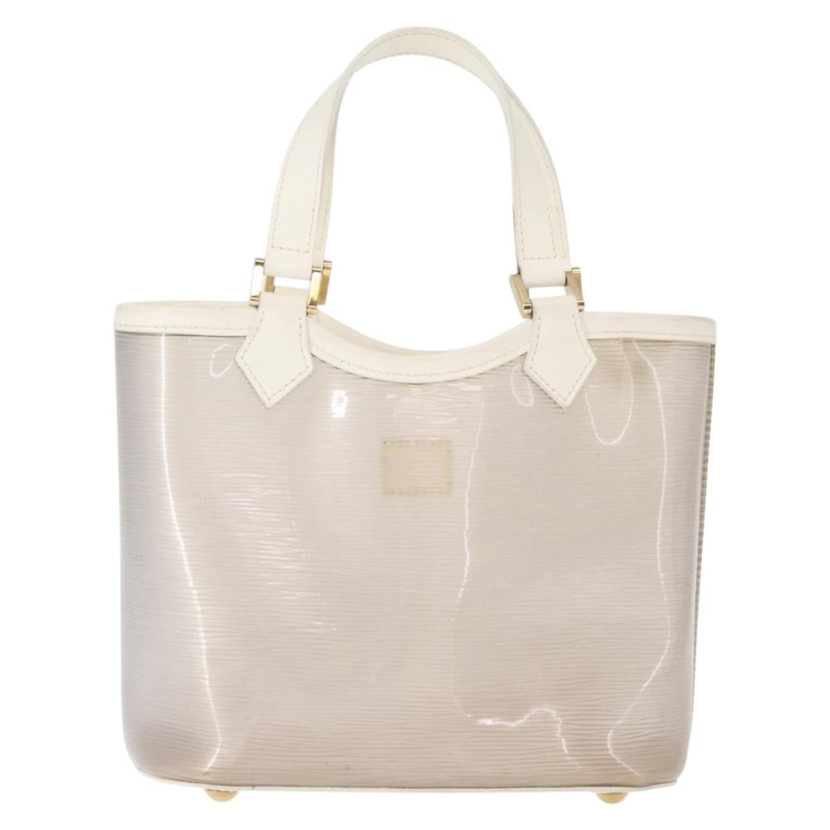 Louis Vuitton Plage Lagoon Bay Handbag Vinyl Epi Leather White Leather Handbag
