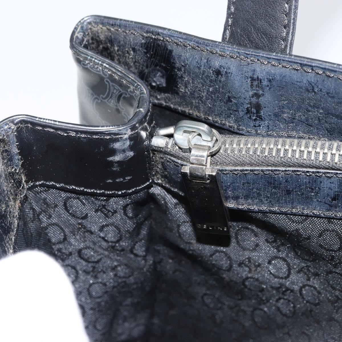Celine Vintage Macadam Shopper Tote Venyl Black Plastic Tote Bag Bag