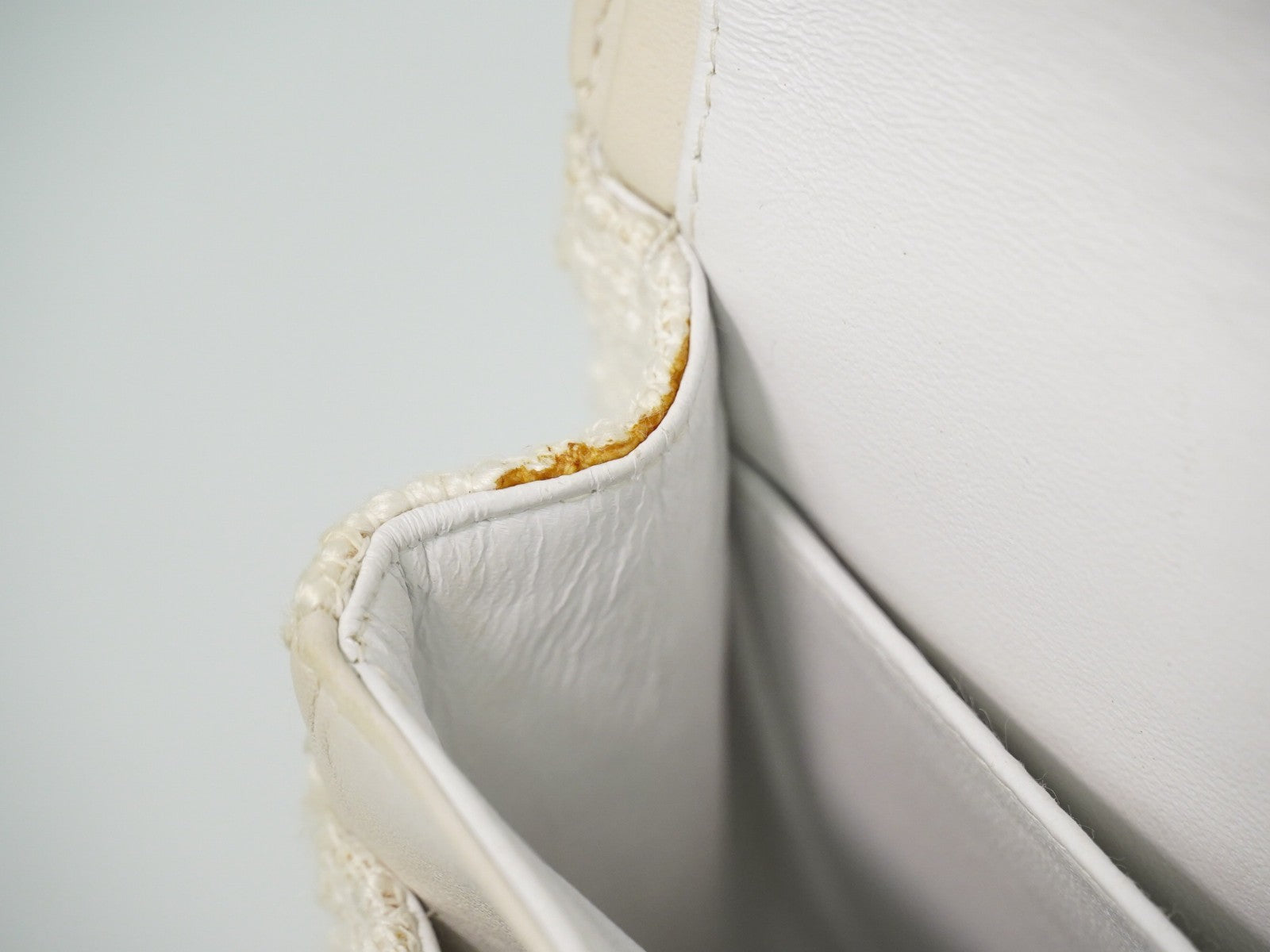 Chanel Timeless - Classic Double Flap Bag Quilted Tweed White Tweed Handbag