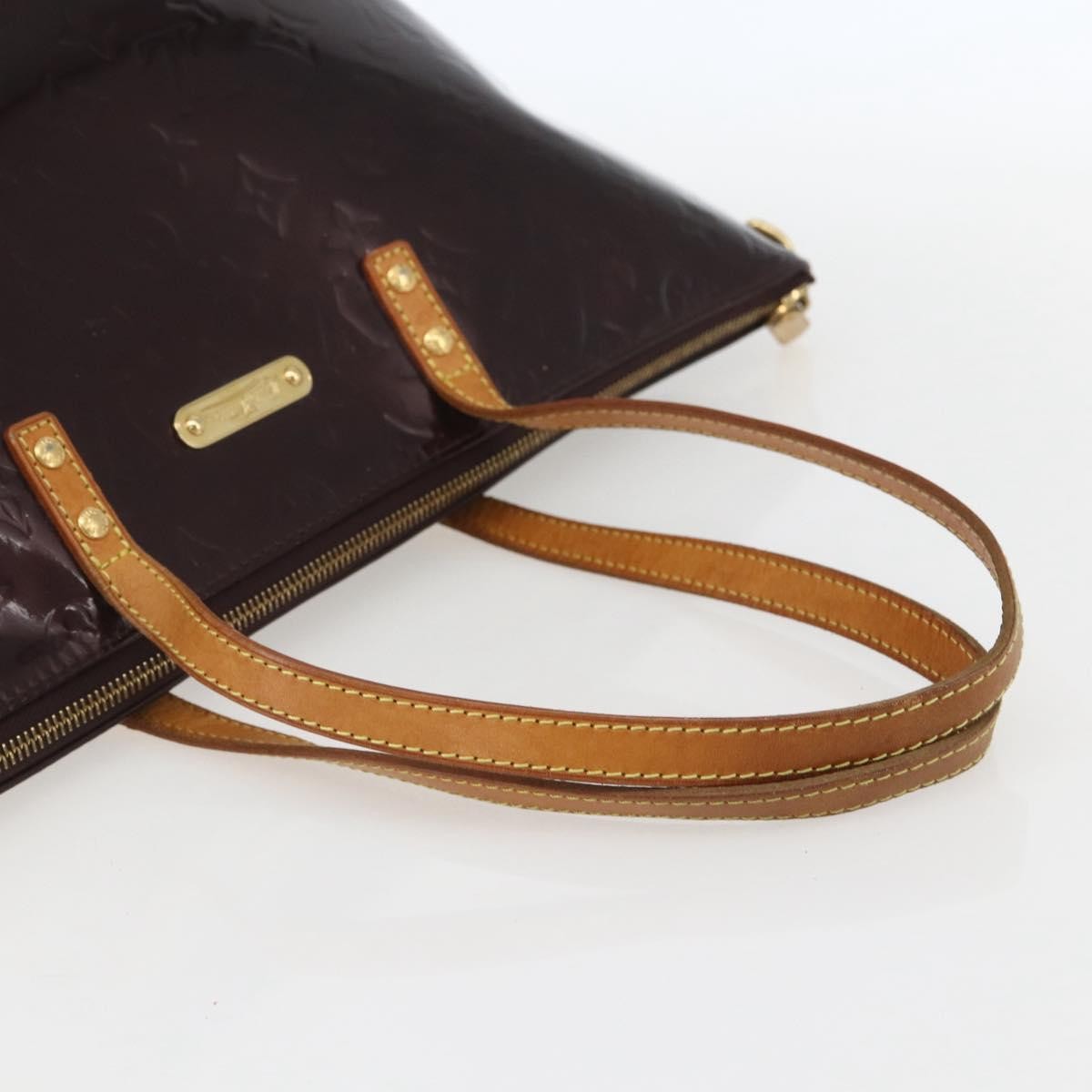 Louis Vuitton Bellevue Handbag Monogram Vernis Burgundy Patent_Leather Tote Bag