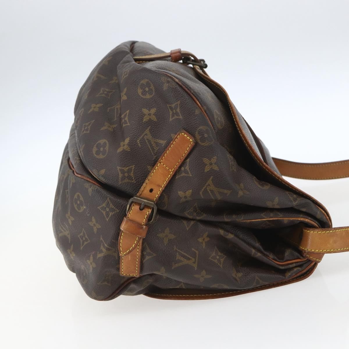 Louis Vuitton Saumur Handbag Monogram Canvas Brown Canvas Shoulder Bag
