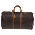 Louis Vuitton Keepall Bag Monogram Canvas Brown Canvas Travel Bag