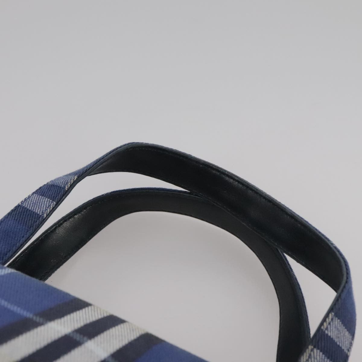 Burberry Nova Check Tote Canvas Check Pattern Blue Canvas Tote Bag