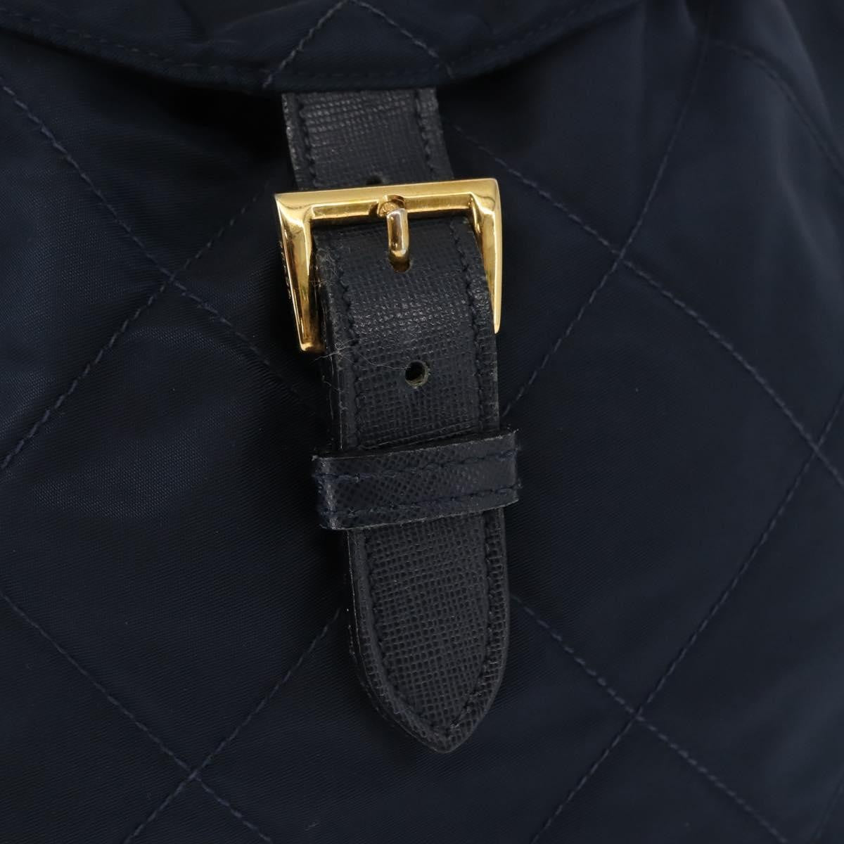 Prada Buckle Backpack Quilted Tessuto Navy Nylon Backpack Bag