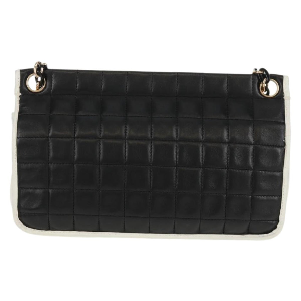 Chanel Chocolate Bar Mademoiselle Shoulder Bag Quilted Lambskin Black Leather Shoulder Bag Bag