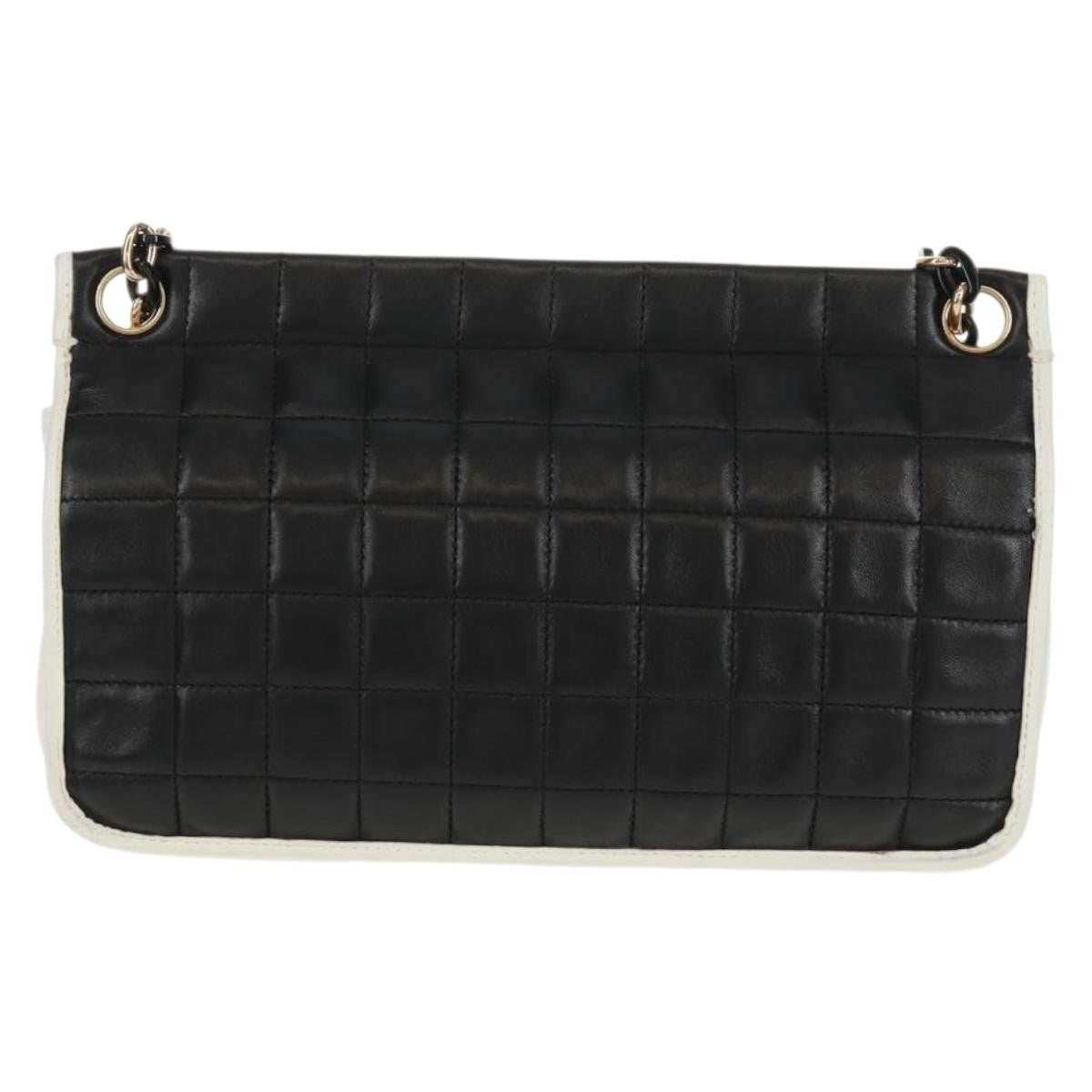 Chanel Chocolate Bar Mademoiselle Shoulder Bag Quilted Lambskin Black Leather Shoulder Bag Bag