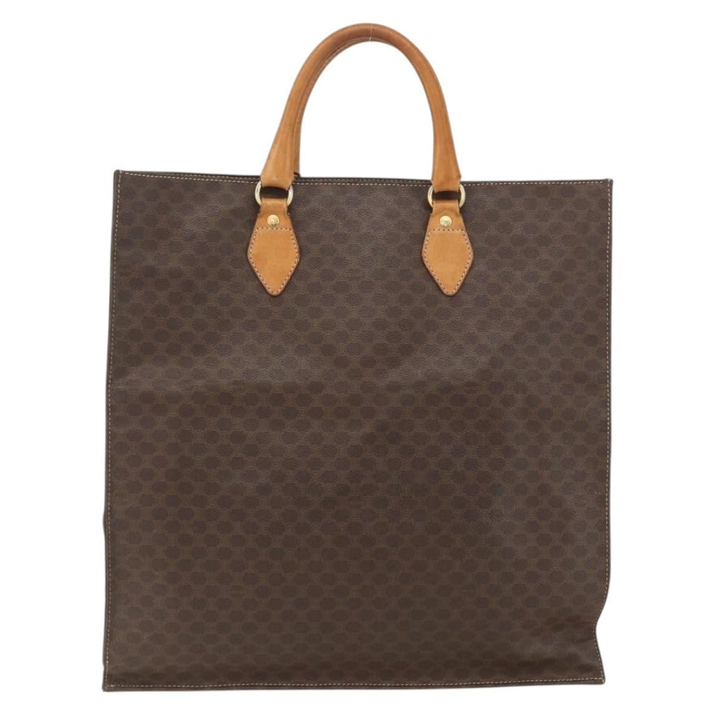 Celine Vintage Macadam Tote Bag Canvas Brown Canvas Tote Bag Bag