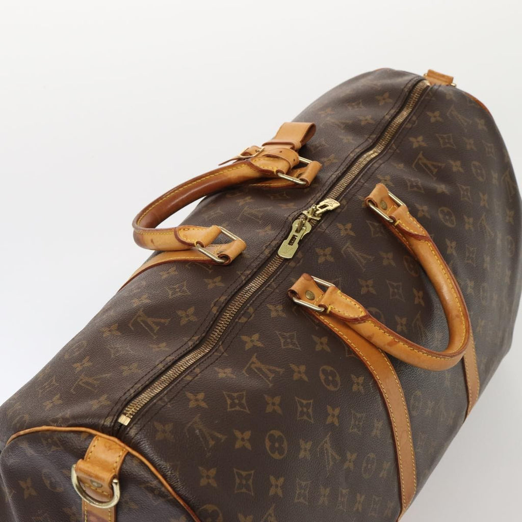 Louis Vuitton Keepall Bandouliere Bag Monogram Canvas Brown Canvas Travel Bag
