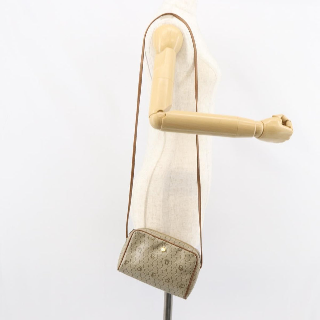 Christian Dior Vintage Honeycomb Shoulder Bag Canvas Beige Canvas Shoulder Bag Bag (Pre-Owned)
