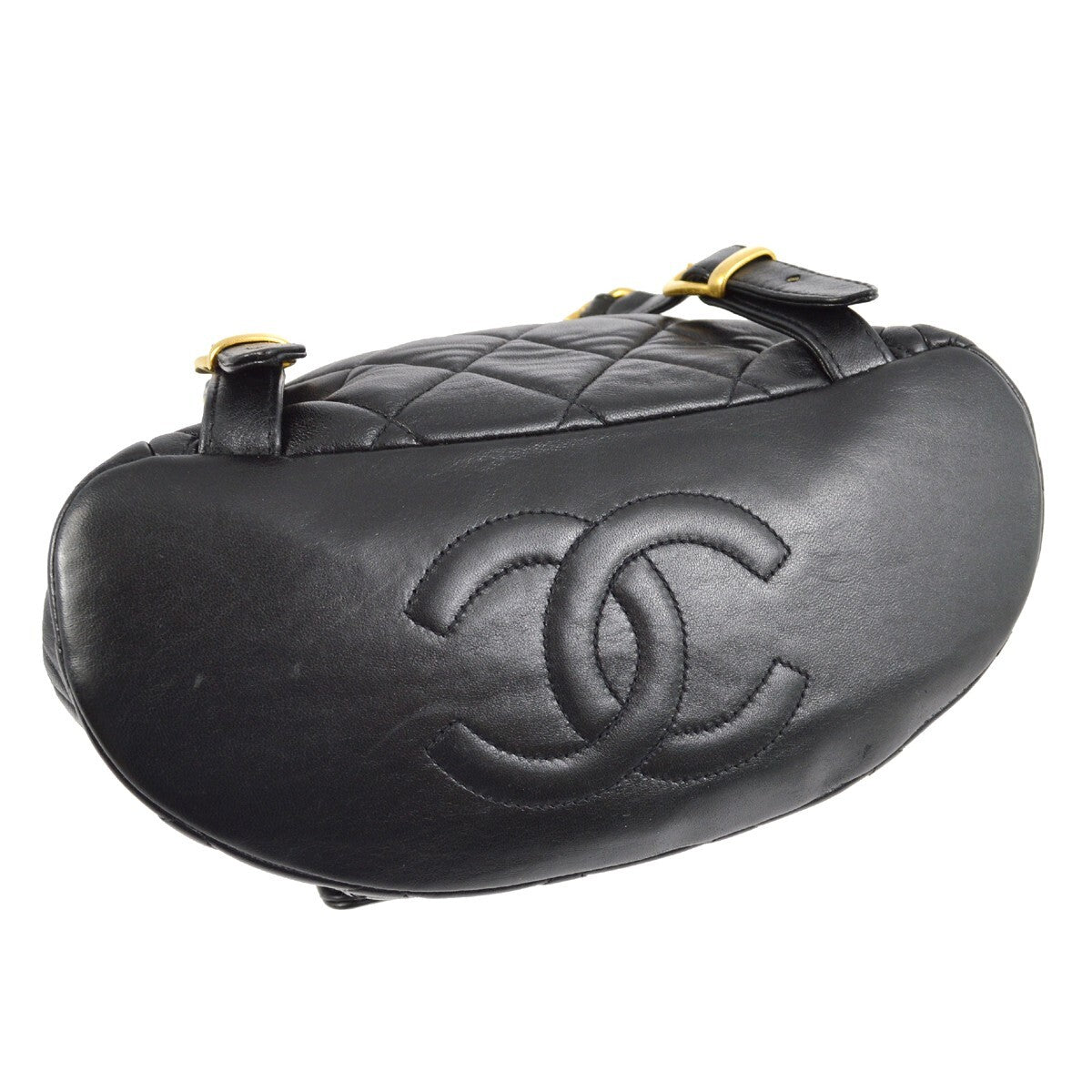 Chanel Duma Drawstring Backpack Quilted Leather Black Leather Backpack Bag